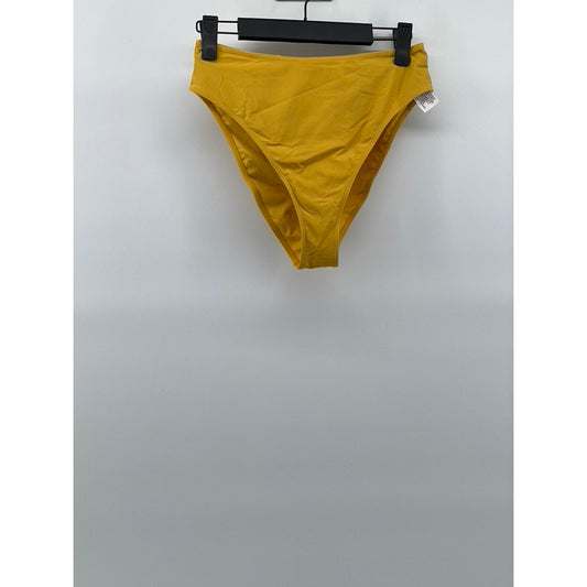 FOREVER 21 Women's Mustard Yellow Strappy Medium Coverage Bikini Bottom SZ S