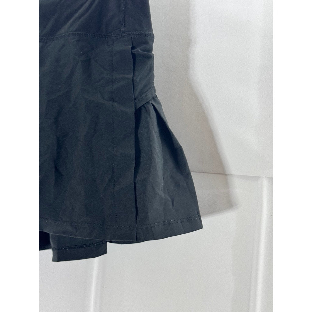 UNBRANDED Women's Solid Black Ruffle Pull-On Mini Skirt SZ S