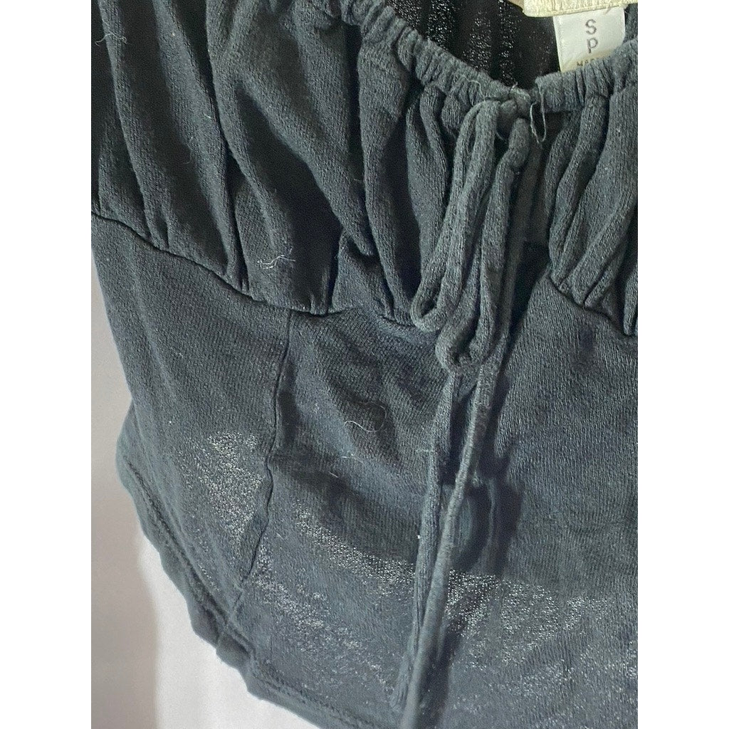 URBAN OUTFITTERS Women's Black Sweetheart-Neck Long Sleeve Cropped Top SZ S