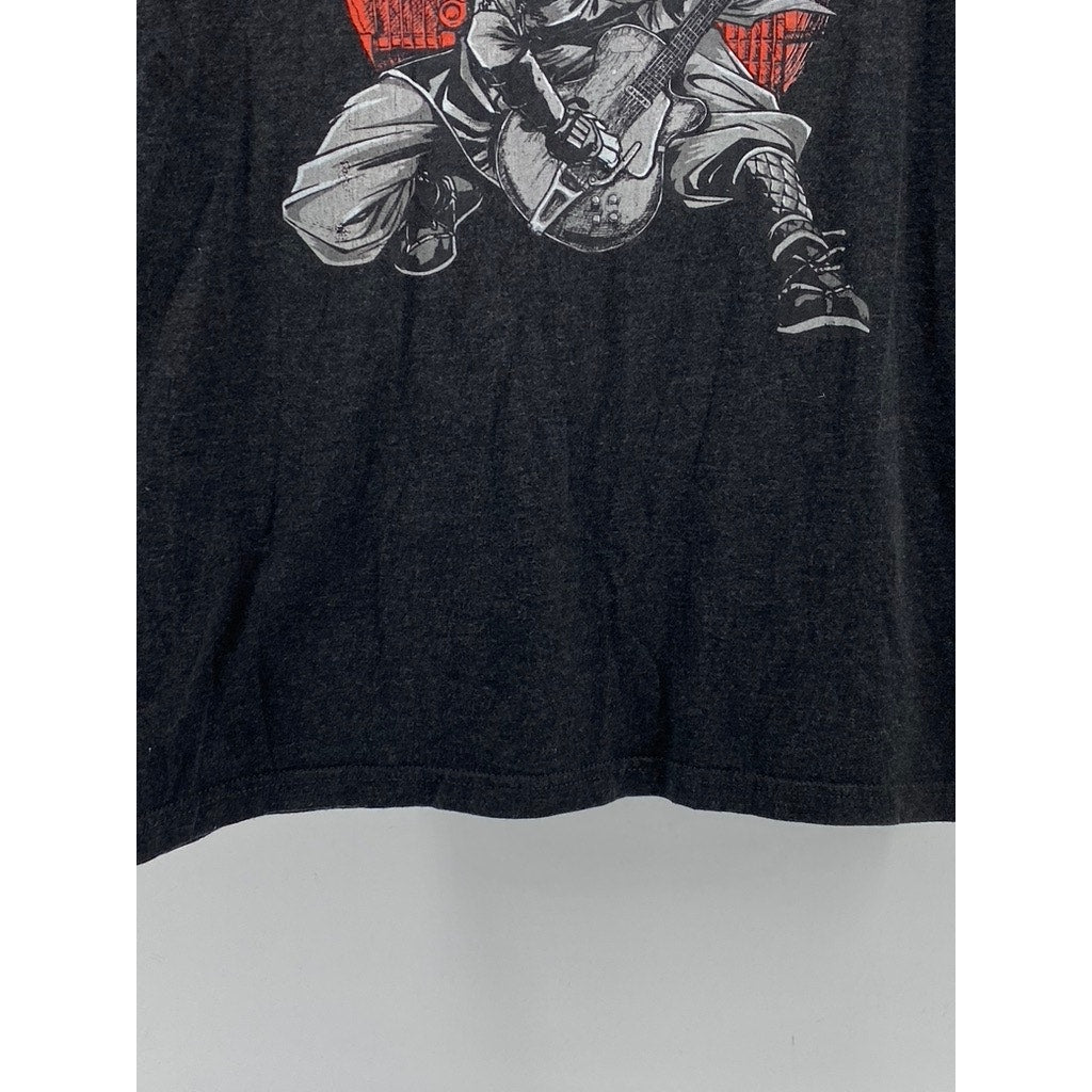 NEXT LEVEL Men's Charcoal Gray Ninja Graphic Crewneck Short Sleeve T-Shirt SZ M