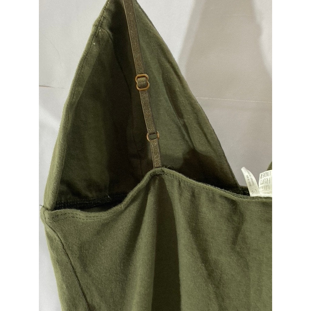 OUT FROM UNDER Women's Olive Green V-Neck Adjustable Strap Bodysuit SZ L