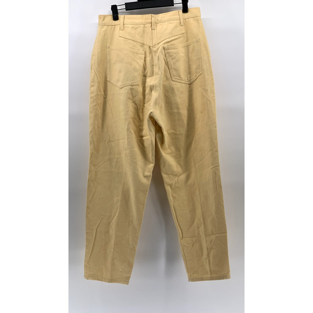 CHRISTOPHER & BANKS Women's Yellow Straight-Leg Regular-Fit Pant SZ 12