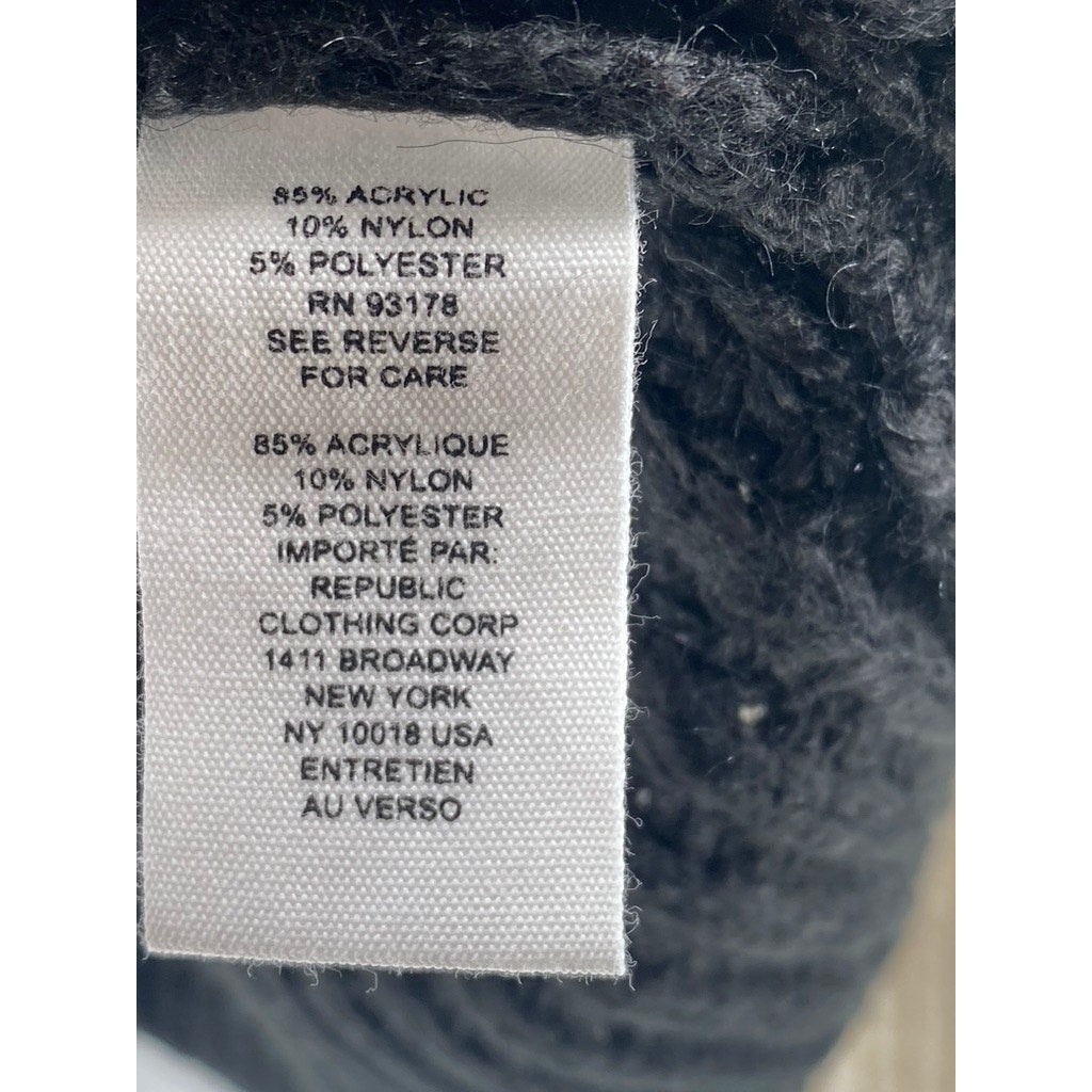 FOR THE REPUBLIC Women's Cream-Black Colorblock Knit Turtleneck Sweater SZ S