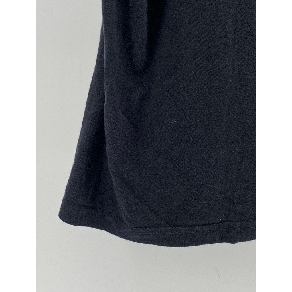 CUSTOM INK Men's Black Round Logo Crewneck Casual Short Sleeve T-Shirt SZ S