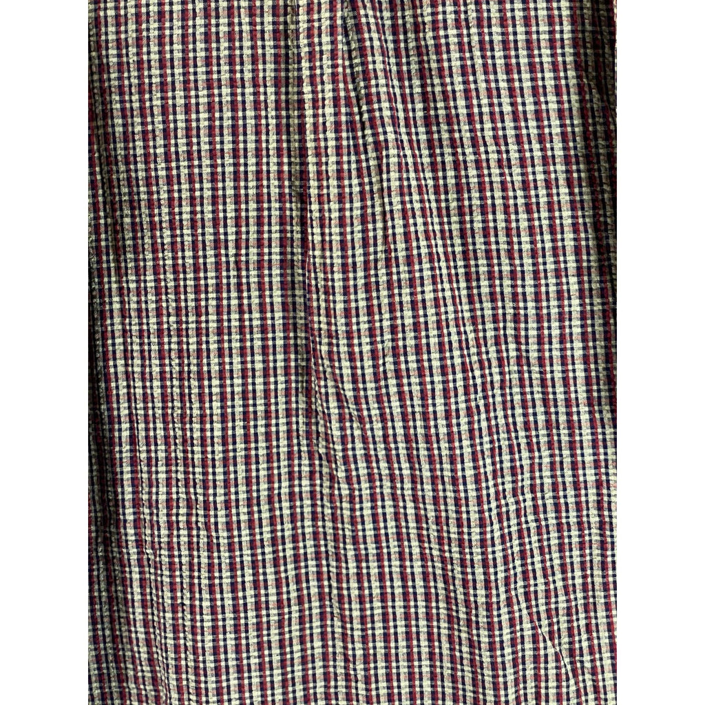 AMERICAN EAGLE OUTFITTERS Men's Red/Blue Mini Check Vintage Button-Up Shirt SZ L