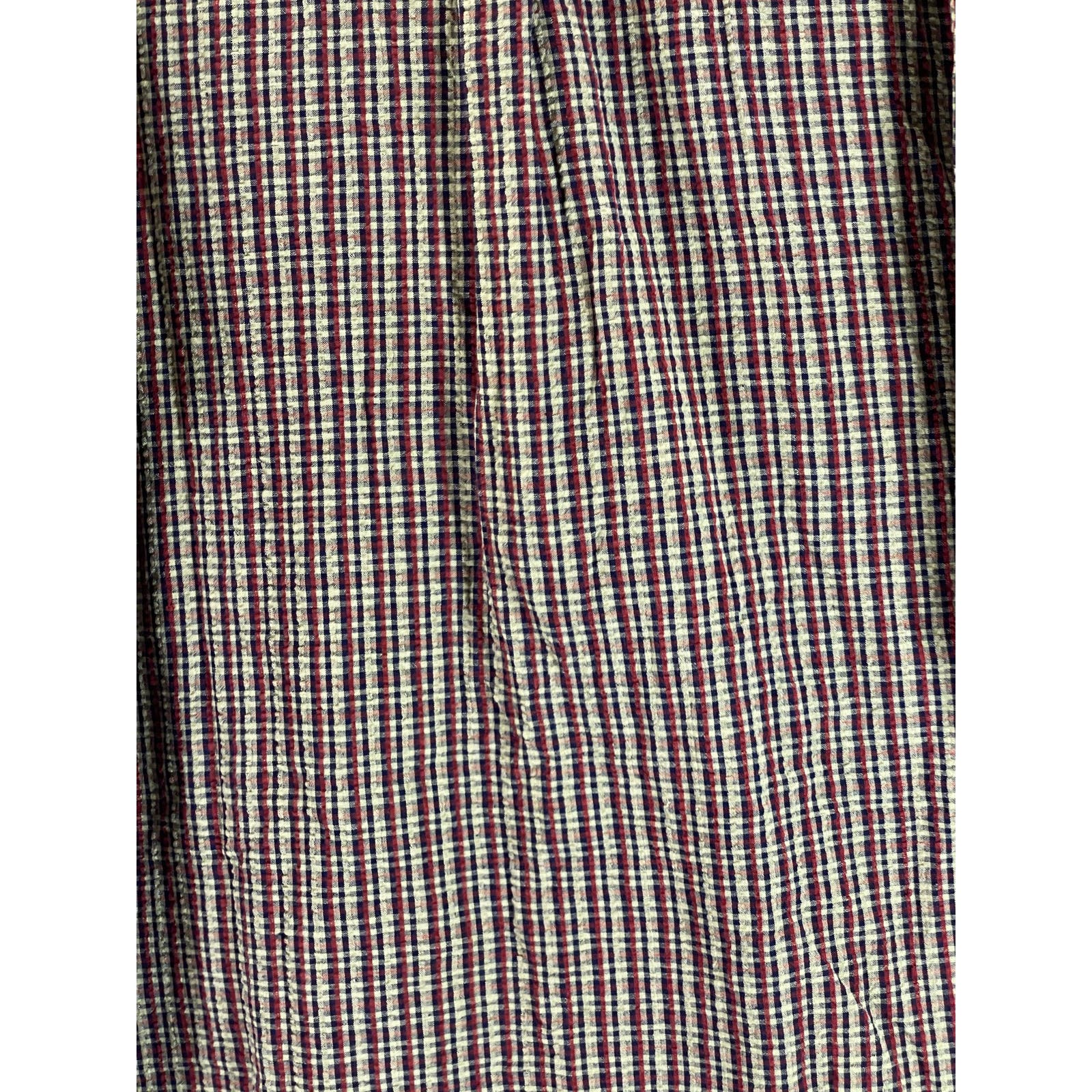 AMERICAN EAGLE OUTFITTERS Men's Red/Blue Mini Check Vintage Button-Up Shirt SZ L