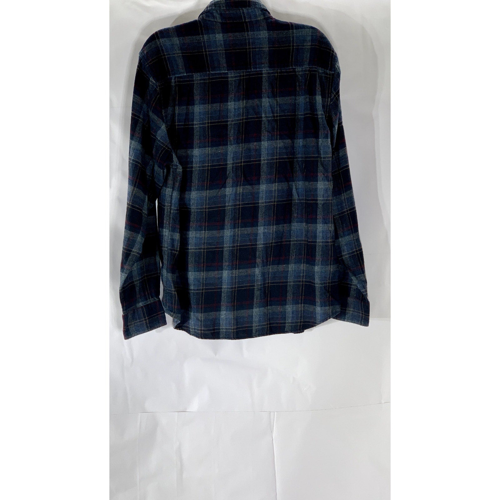 WEATHERPROOF Vintage Original Men's Blue Plaid Button-Up Regular-Fit Shirt SZ L