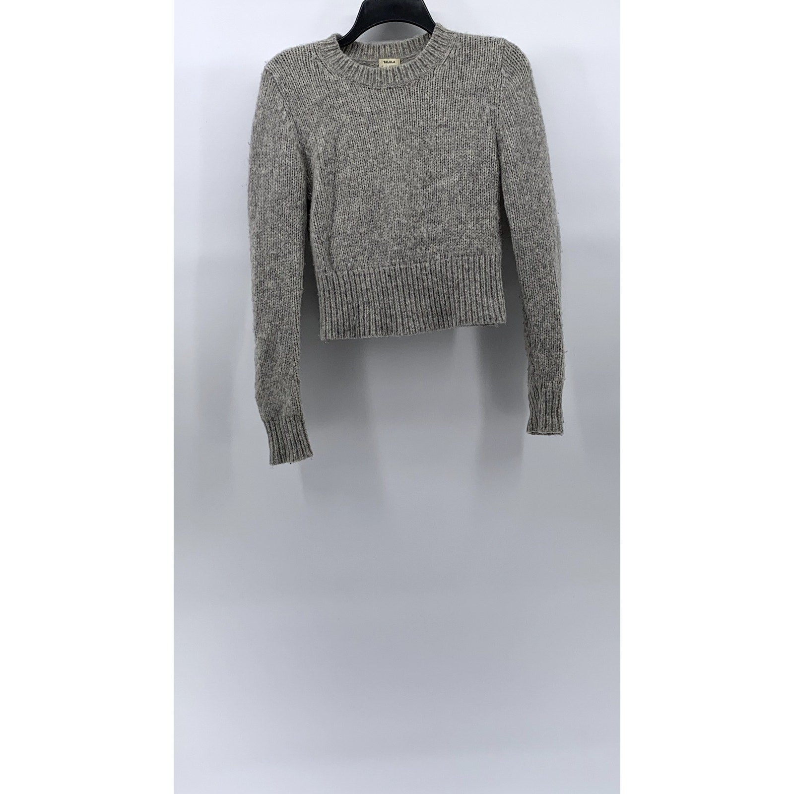 TALULA Women's Gray Heather Crewneck Alpaca Blend Long Sleeve Knit Sweater SZ XS