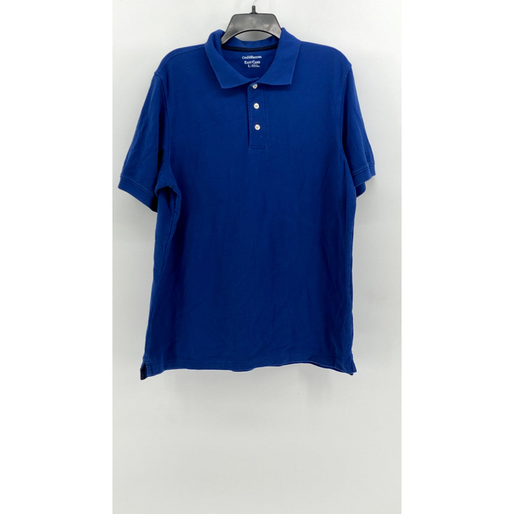 CROFT & BARROW Men's Blue Easy Care Short Sleeve Polo SZ L