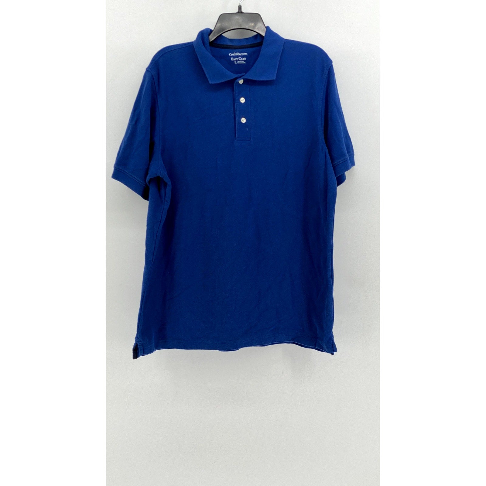 CROFT & BARROW Men's Blue Easy Care Short Sleeve Polo SZ L