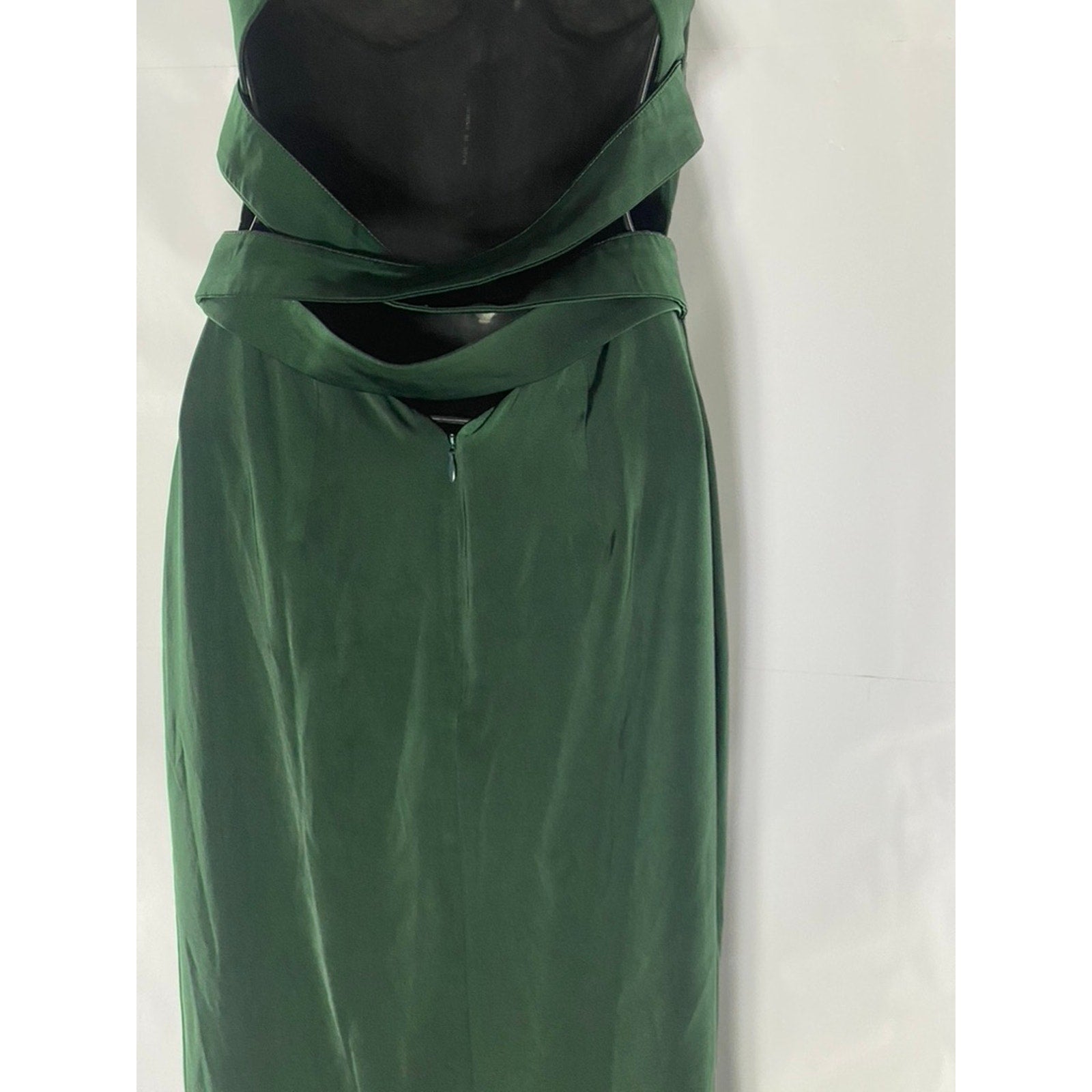 NBD Women's Dark Green Everett Open-Back Side Slit Halter Maxi Dress SZ XS