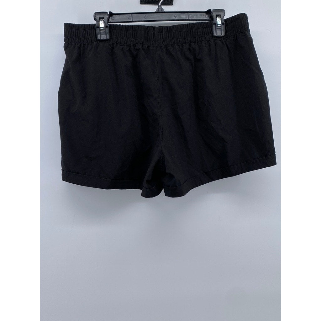 RBX Women's Black Solid Pull-On Active Shorts SZ L