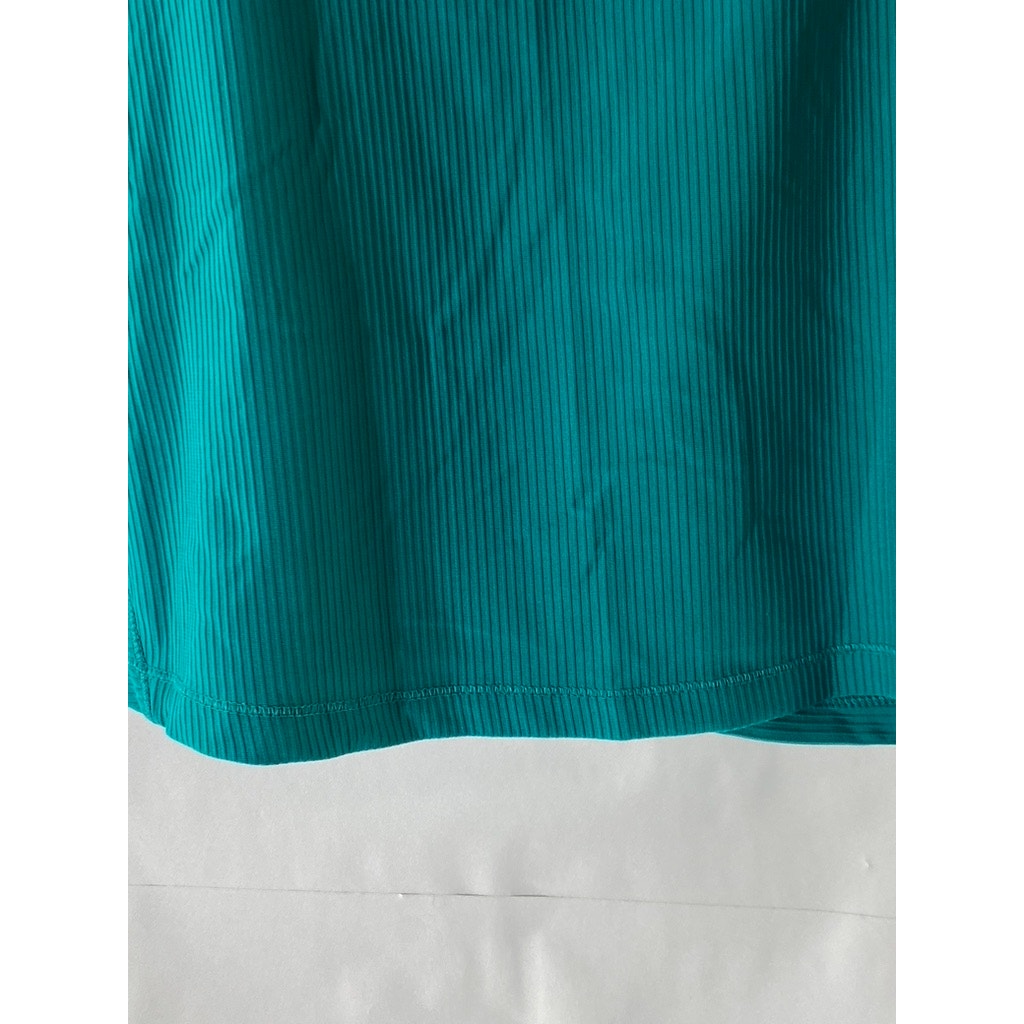 90 DEGREE BY REFLEX Women’s Blue Ribbed Crewneck Racerback Cropped Tank Top SZXL