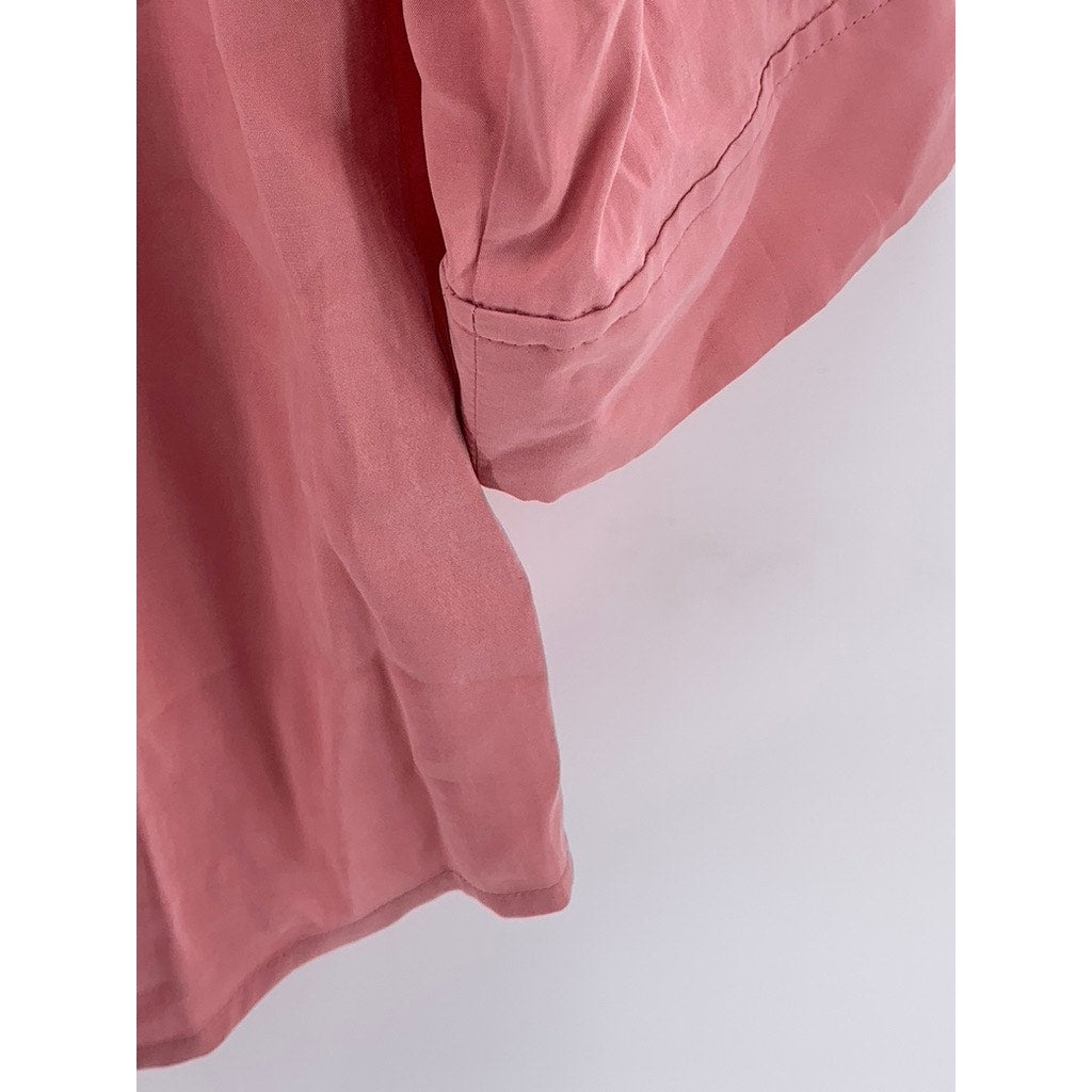 CHICO'S Women's Peach Regular Fit Button-Up 3/4 Sleeve Top SZ 2(US-L)