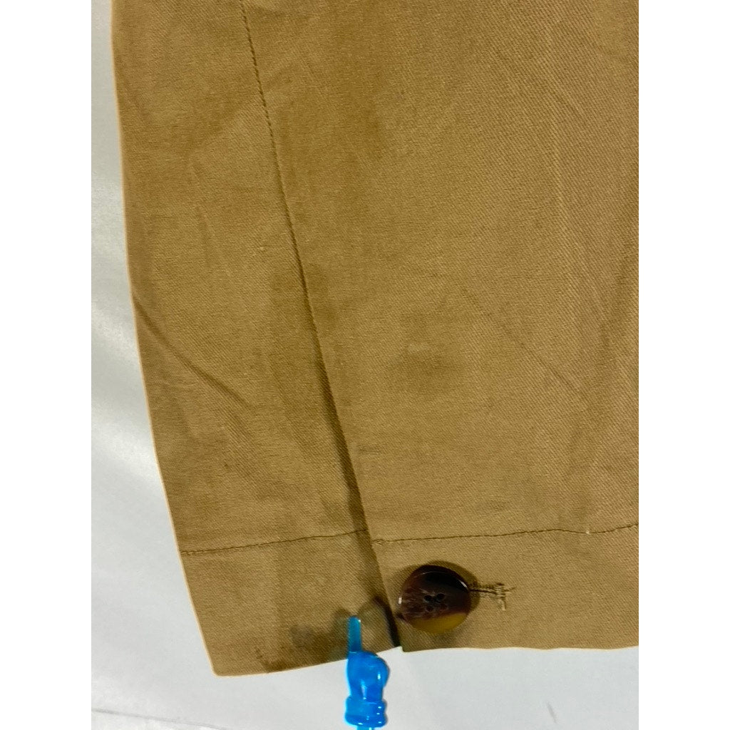 STEVEN ALAN Women's Tan Button-Up Long Sleeve Shirt Jacket SZ M