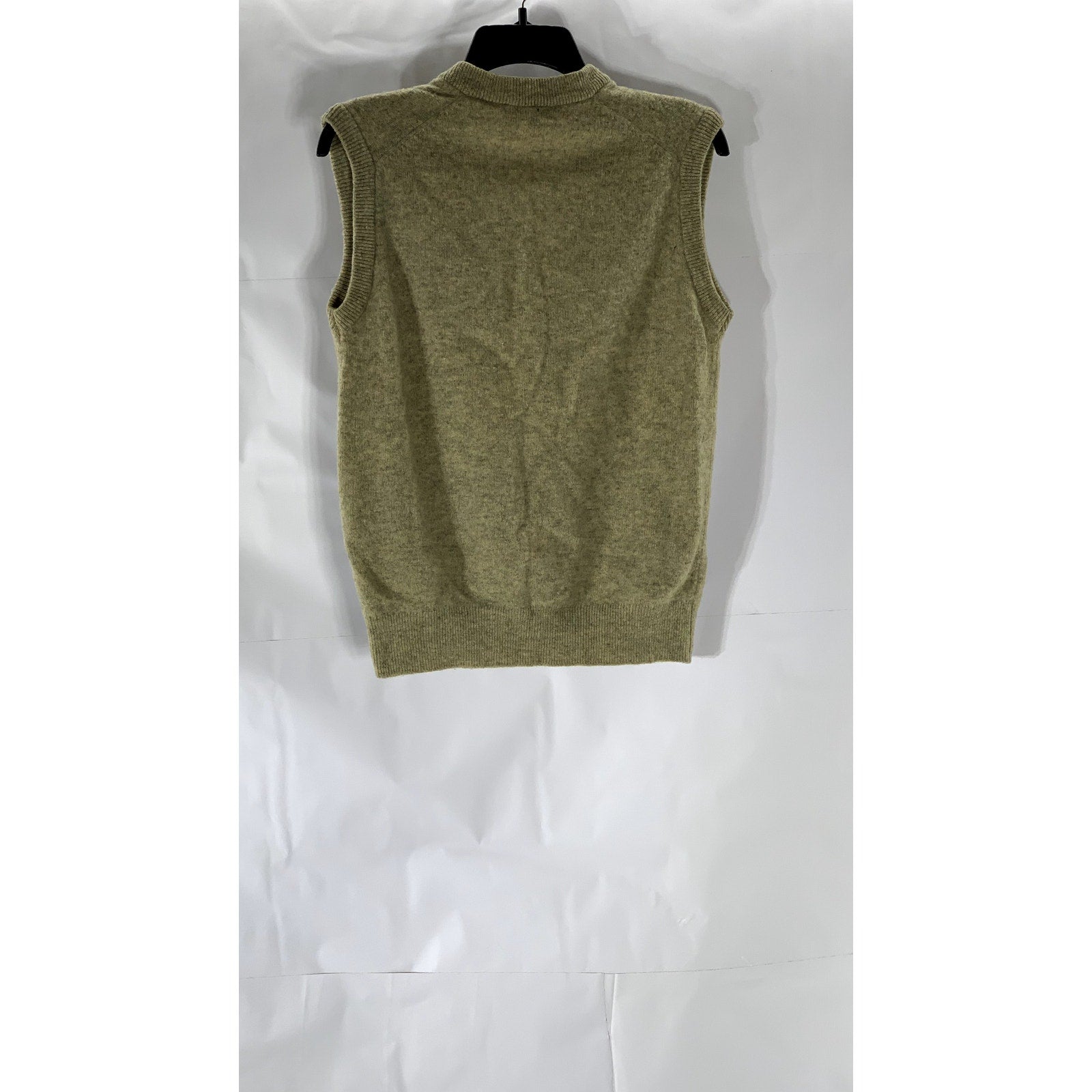 GERARD FORTIER Men’s Olive Green Wool-Blend V-Neck Button-Up Sweater Vest SZ2(S)