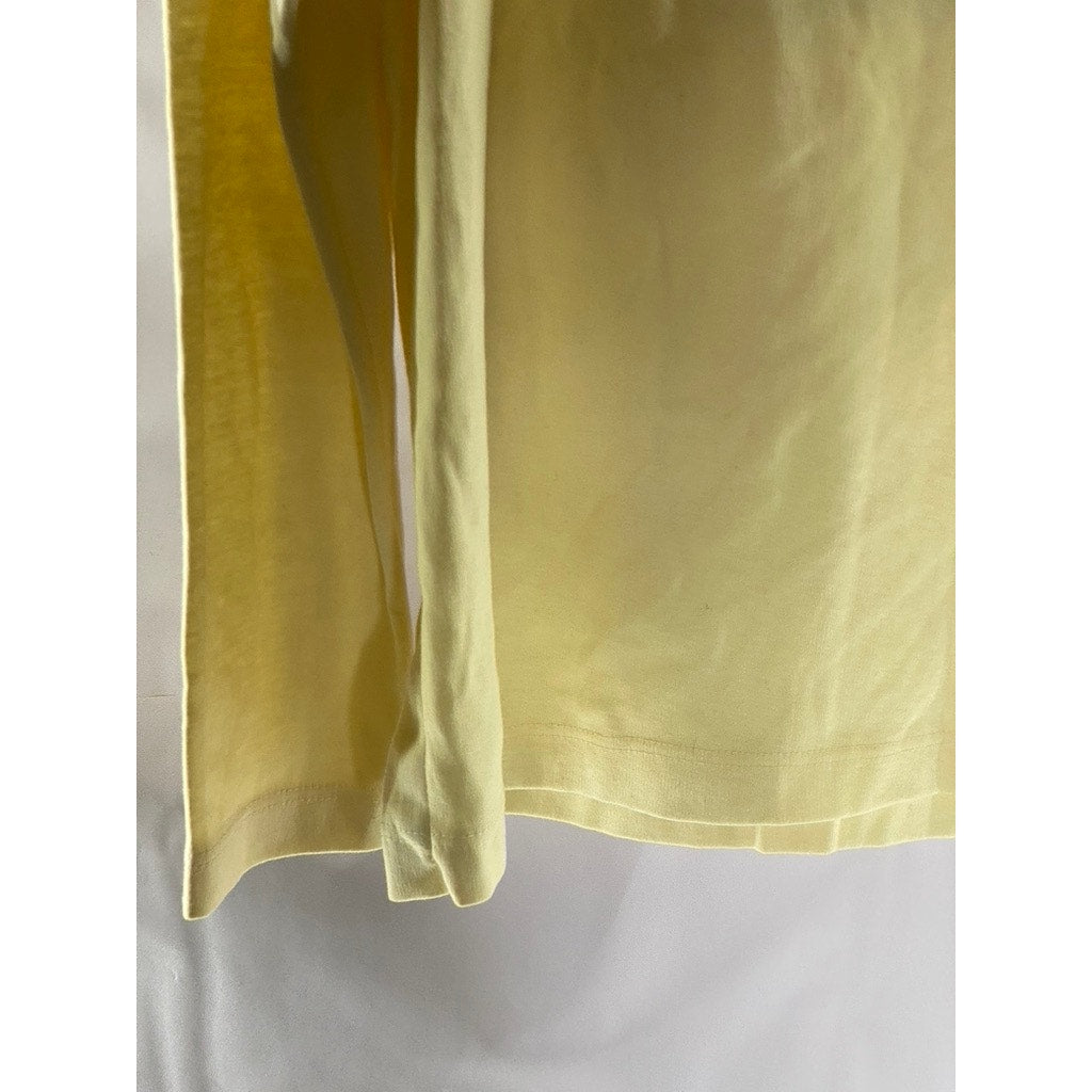 ALLIANCE Men's Beige Music Script Crewneck Long Sleeve T-Shirt SZ L