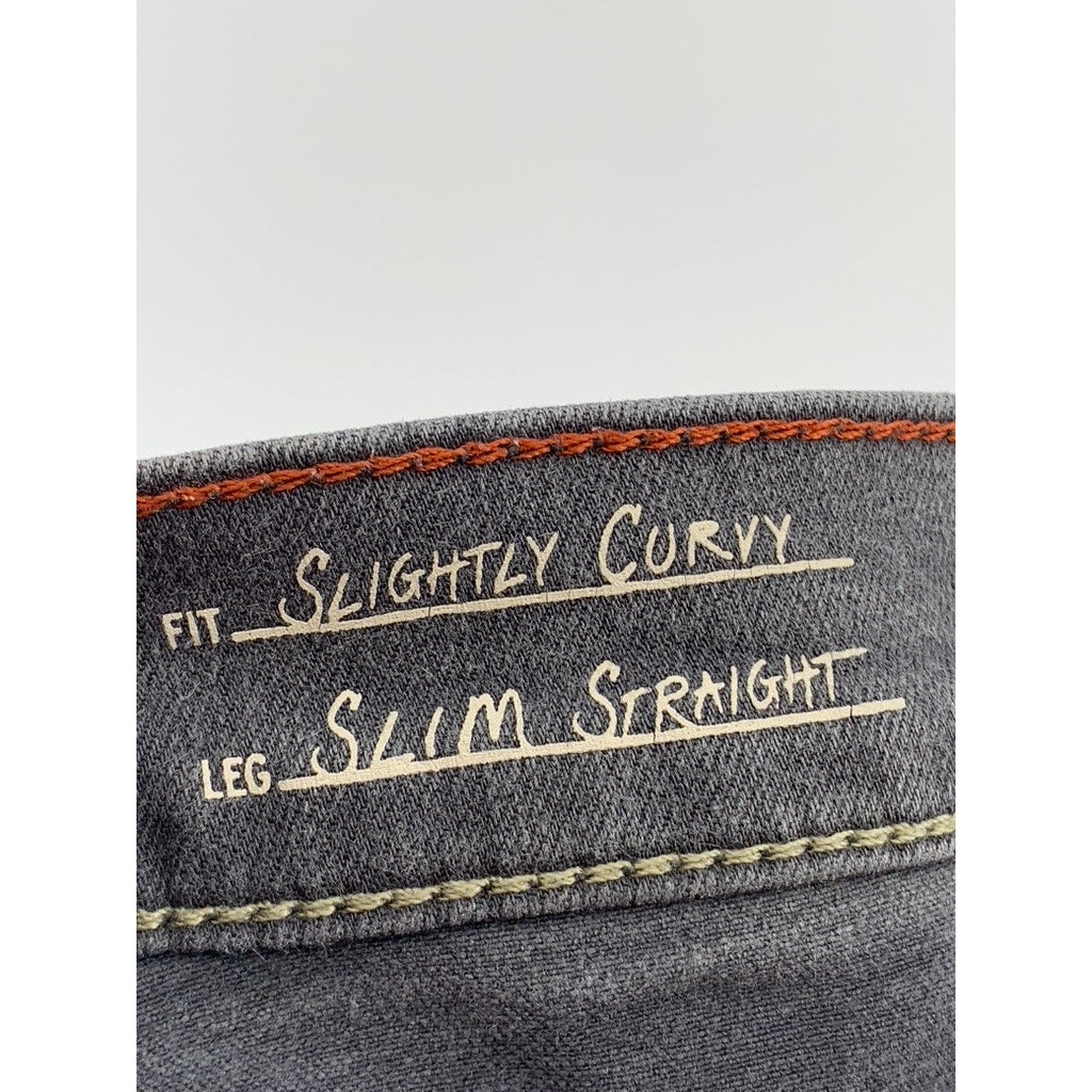 EDDIE BAUER Women's Gray Special Dyed Slim Straight Slightly Curvy Jeans SZ S 4