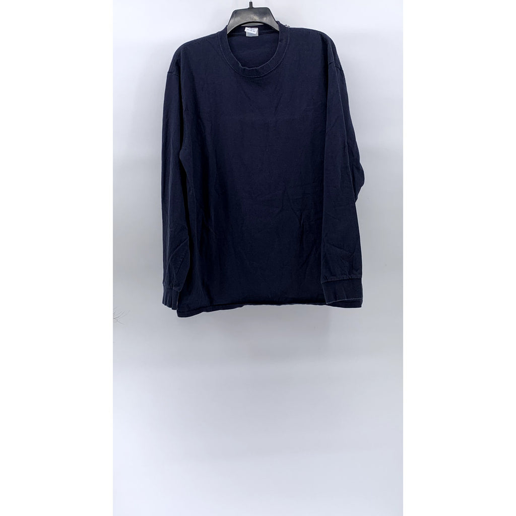 PORT & COMPANY Men’s Navy Blue Crewneck Long Sleeve Essential T-Shirt SZ XL