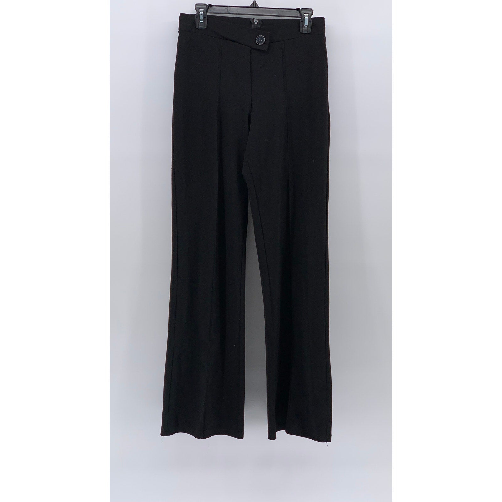 FASHION NOVA Women's Black High-Rise Asymmetrical Button Wide-Leg Pant SZ M