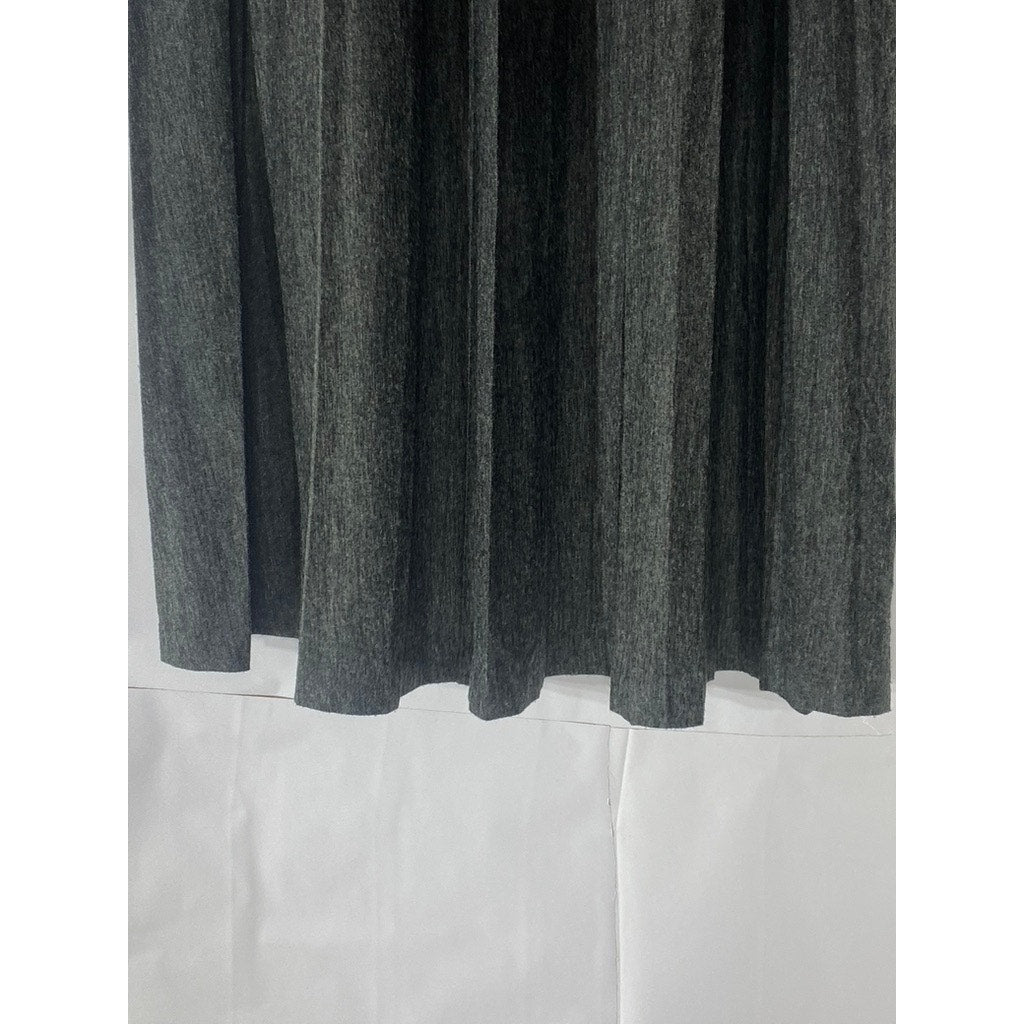 ANN TAYLOR LOFT Women's Petite Charcoal Gray Pleated Midi A-Line Skirt SZ S/P