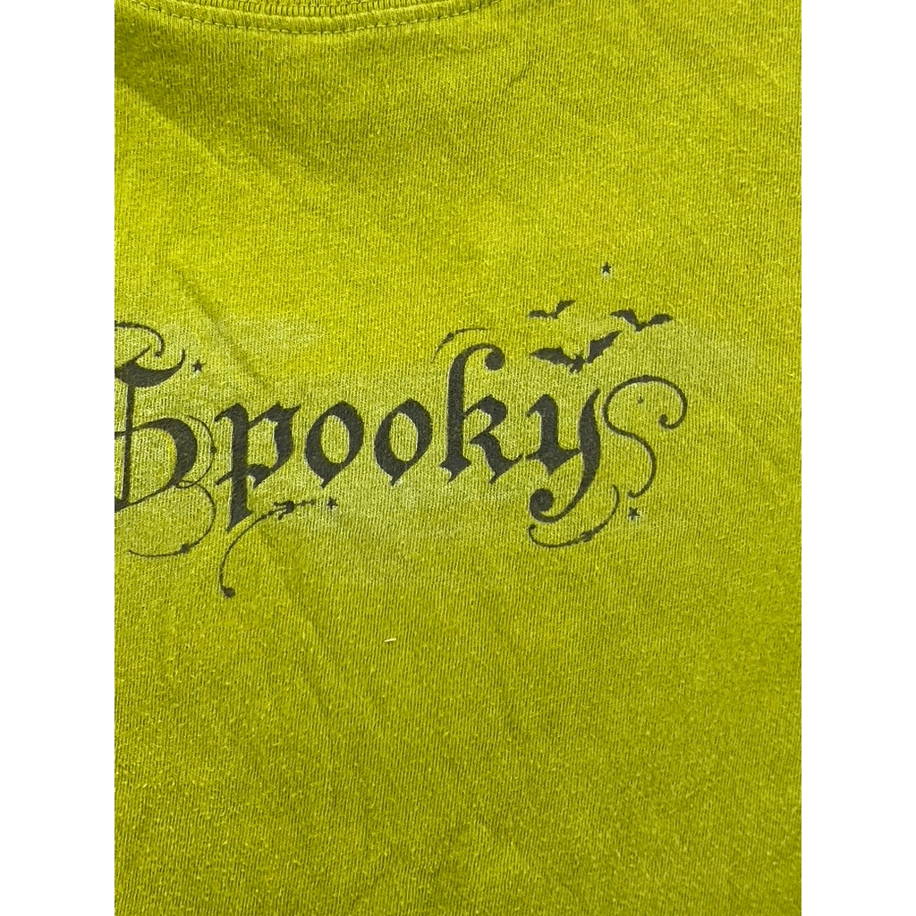 TARGET Women’s Green Spooky Graphic Crewneck Casual Short Sleeve Top SZ L