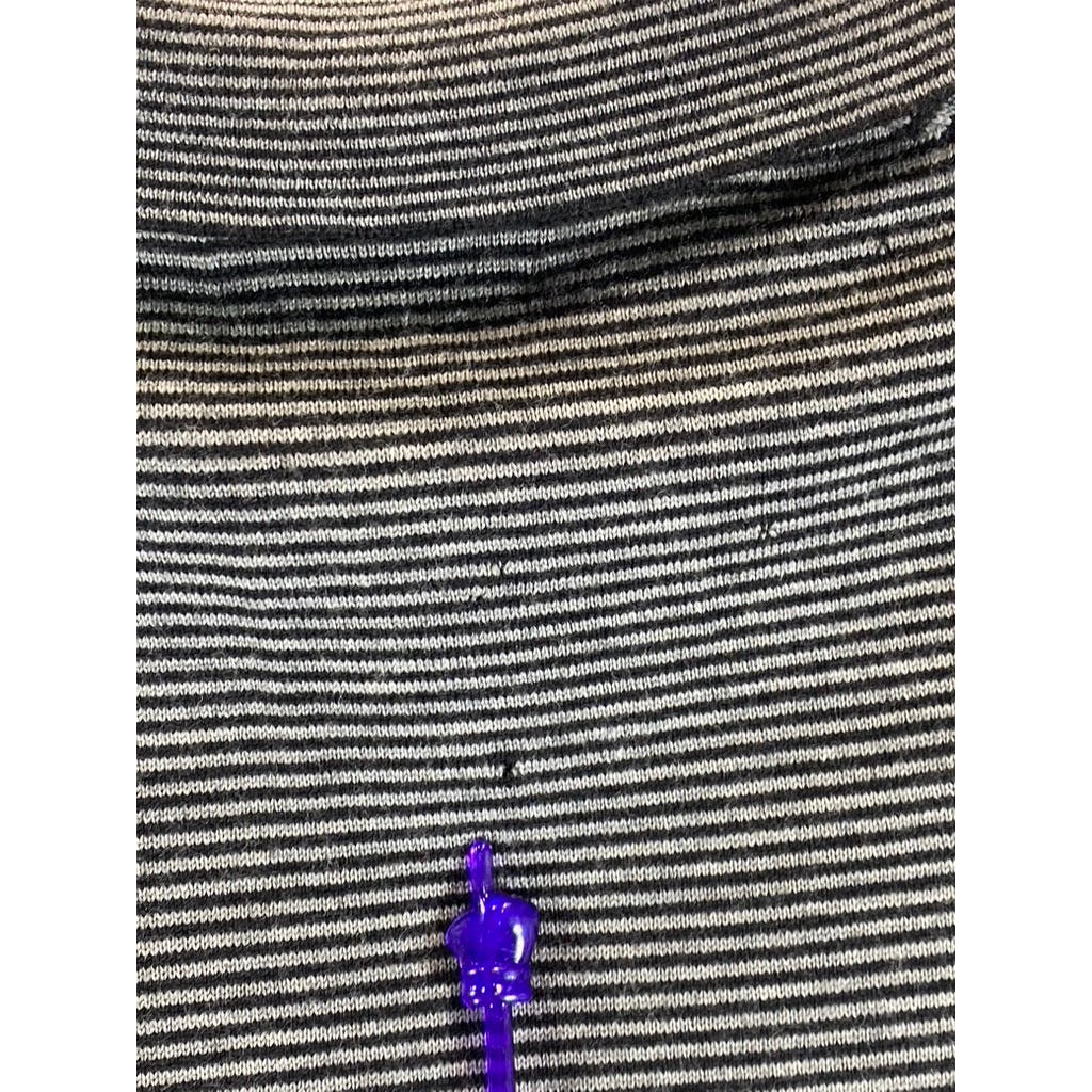 BANANA REPUBLIC Men's Black/Gray Striped Vintage Extra Fine Merino Polo SZ L