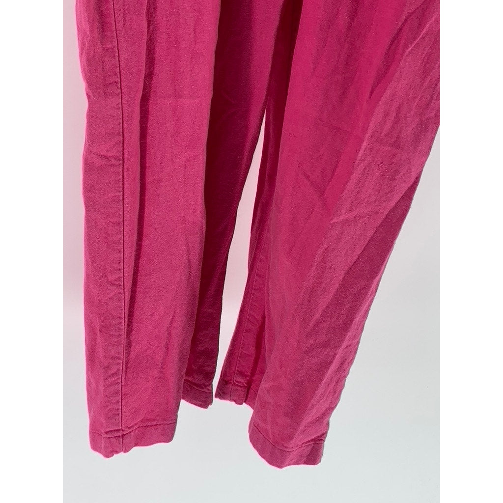 PARIS III Women's Fuchsia Side-Button Spaghetti Strap Jumpsuit SZ S