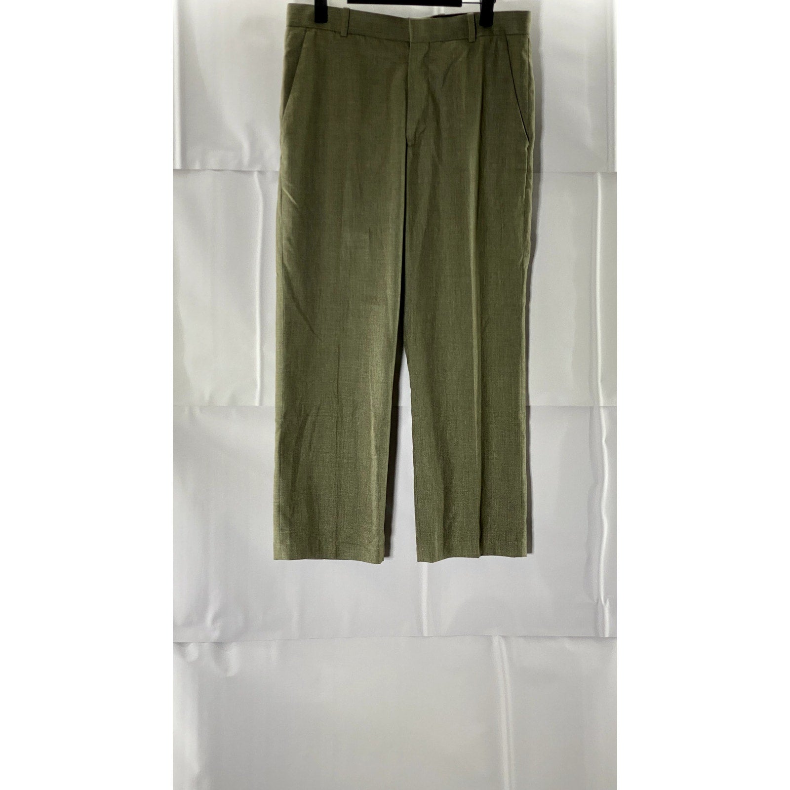 PERRY ELLIS Men's Tan Straight-Leg Flat Front Dress Pants SZ 29X30