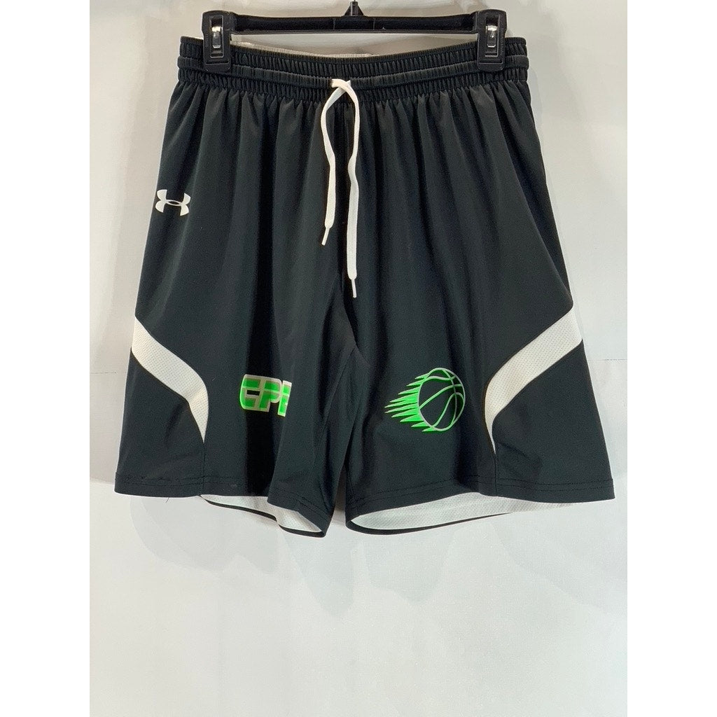 UNDER ARMOUR Youth Black/White Reversible Pull-On Shorts SZ Y/L