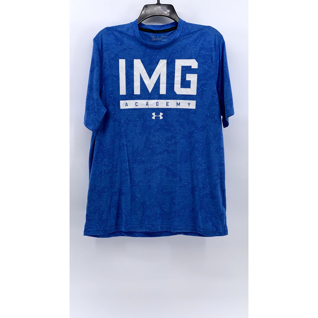 UNDER ARMOUR Men's Blue HeatGear Loose Fit Logo T-Shirt SZ L