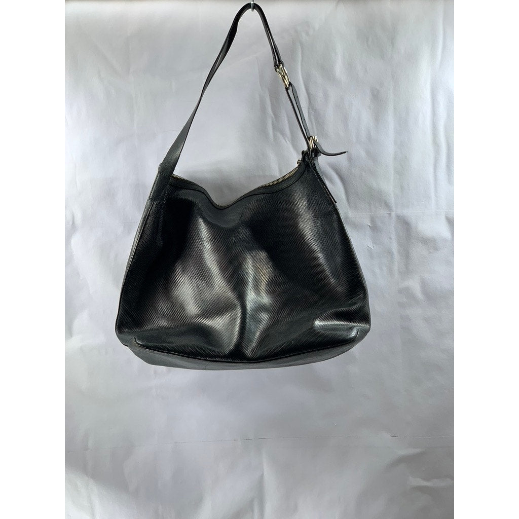 CALVIN KLEIN Women's Black Faux Leather Textured Shoulder Bag