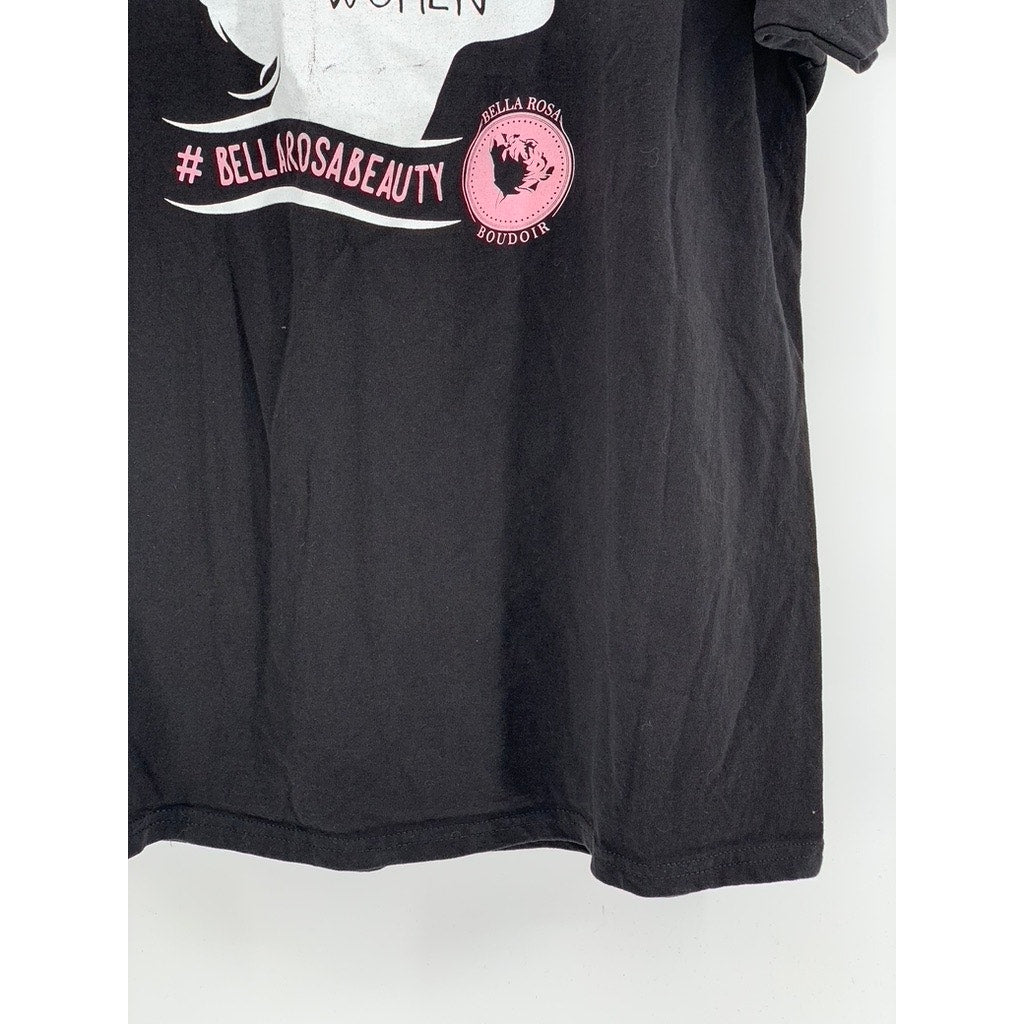 HANES Women's Black Empowered Women Empower Women Graphic T-Shirt SZ 2XL
