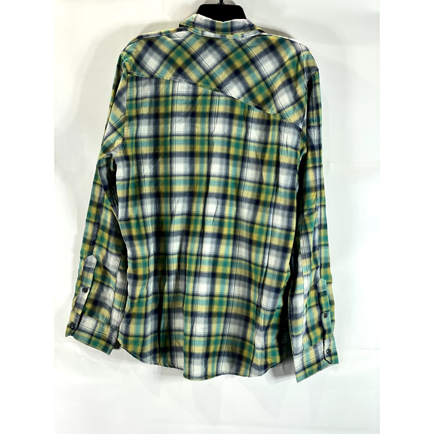 VOLCOM Workwear Men's Green Plaid Button-Up Long Sleeve Shirt SZ L