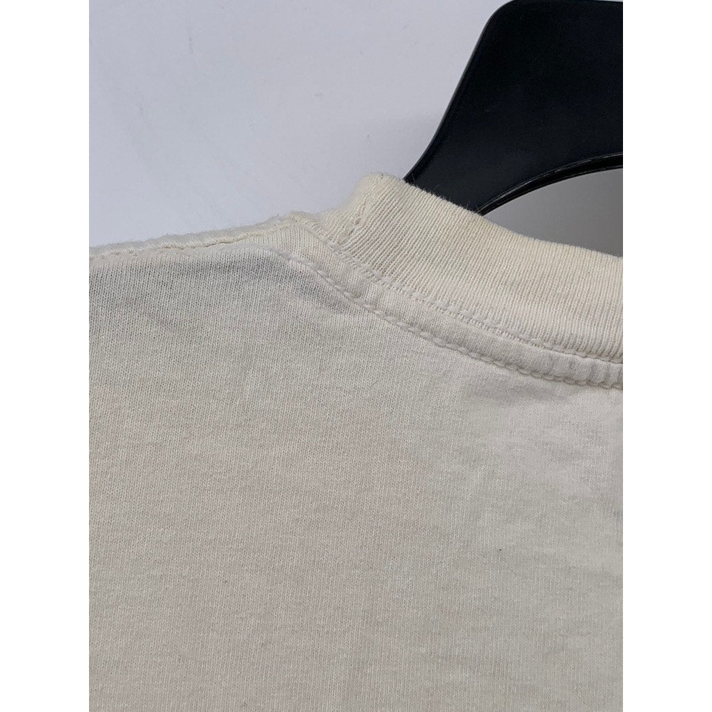 OBEY Men's Off-White Casual Logo Mandala Print Crewneck Short Sleeve T-Shirt SZL