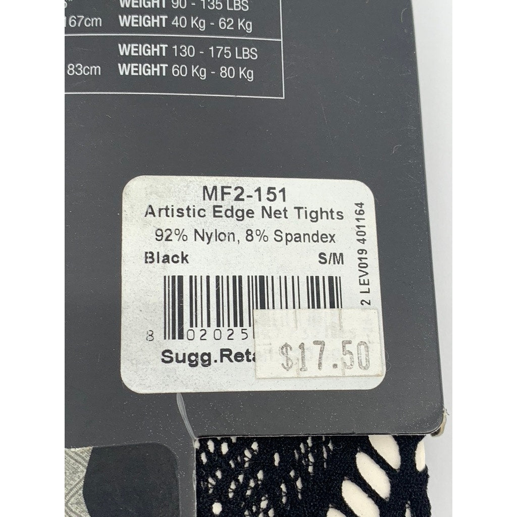 MEMOI Women's Black Artistic Edge Cutout Stretch Pull-On Fashion Tights SZ S/M