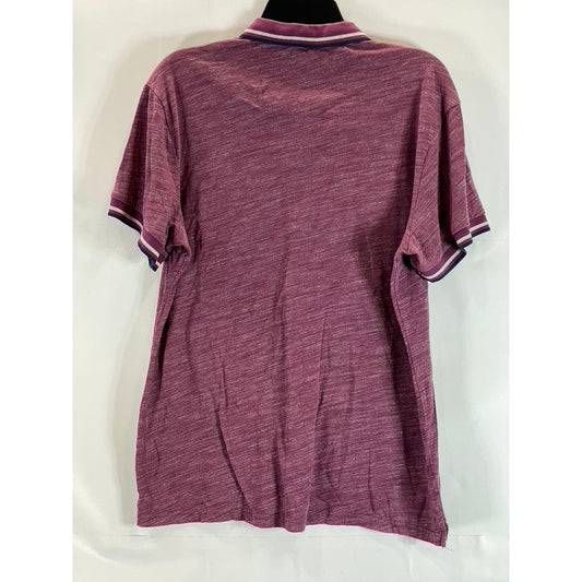 SAKS FIFTH AVENUE Men's Burgundy Cotton-Blend Short Sleeve Polo Shirt SZ XL