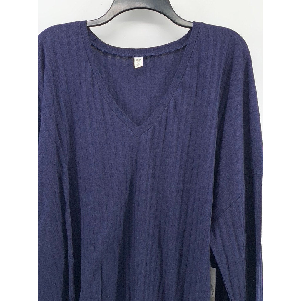 BP. Women's Plus Size Navy Maritime Long Sleeve V-Neck Top SZ 4X