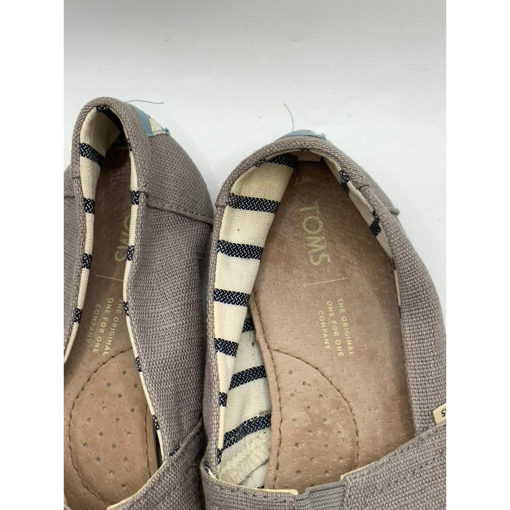 TOMS Women's Gray Classic Slip-On Flats SZ 7