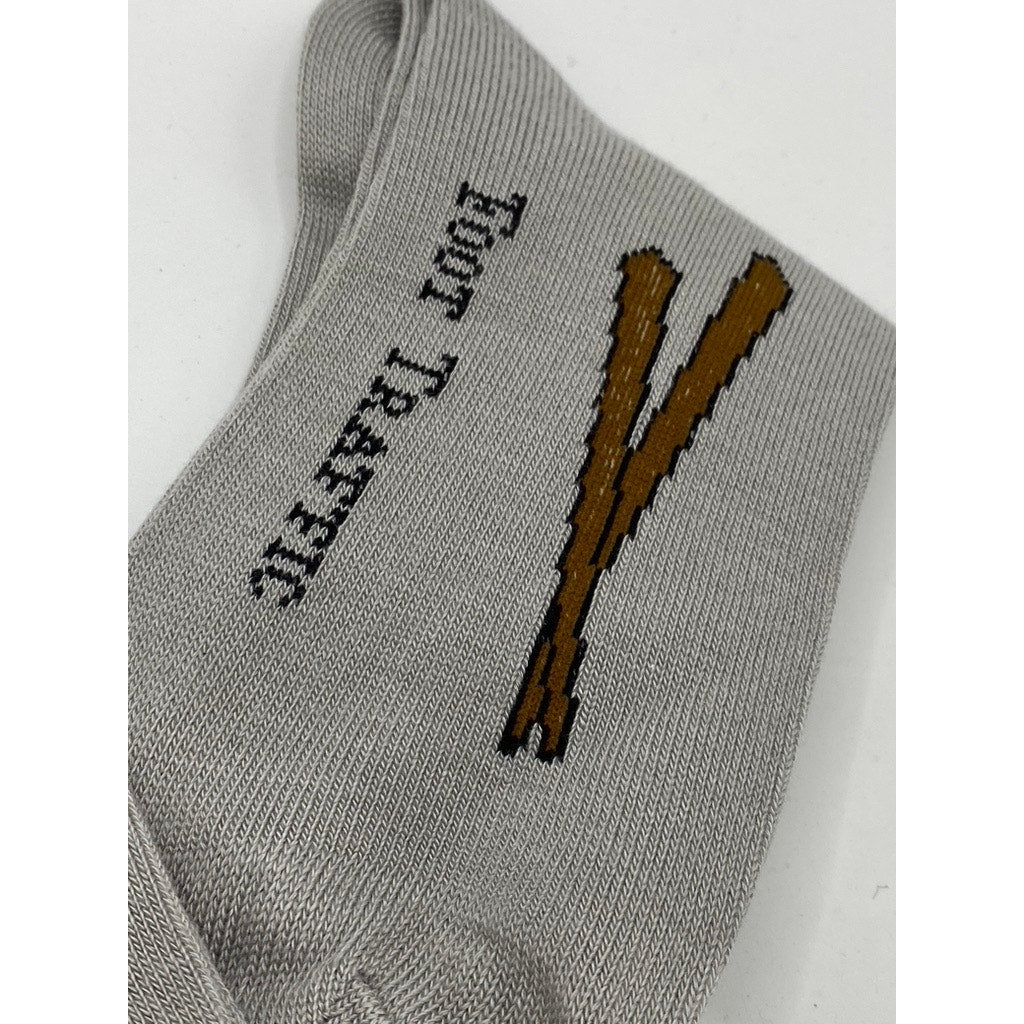 FOOT TRAFFIC Women's Gray Sushi Print Pull-On Knee High Knit Socks SZ OS
