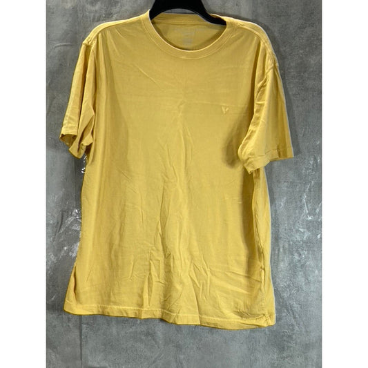 AMERICAN EAGLE Men's Yellow Crewneck Super Soft Standard-Fit T-Shirt SZ L