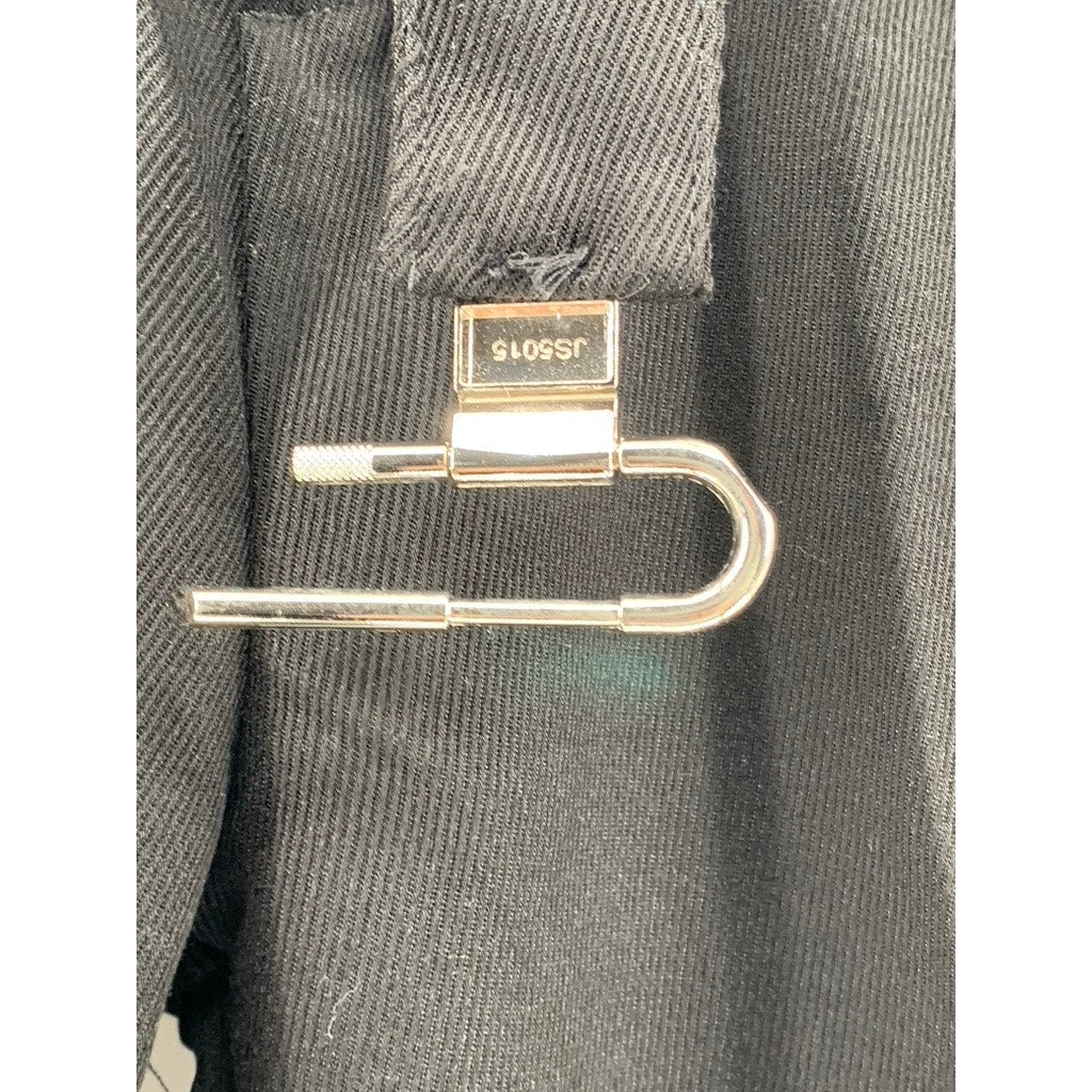 UNBRANDED Men's Black Ribbed Lock Buckle Straight-Leg Pant SZ L