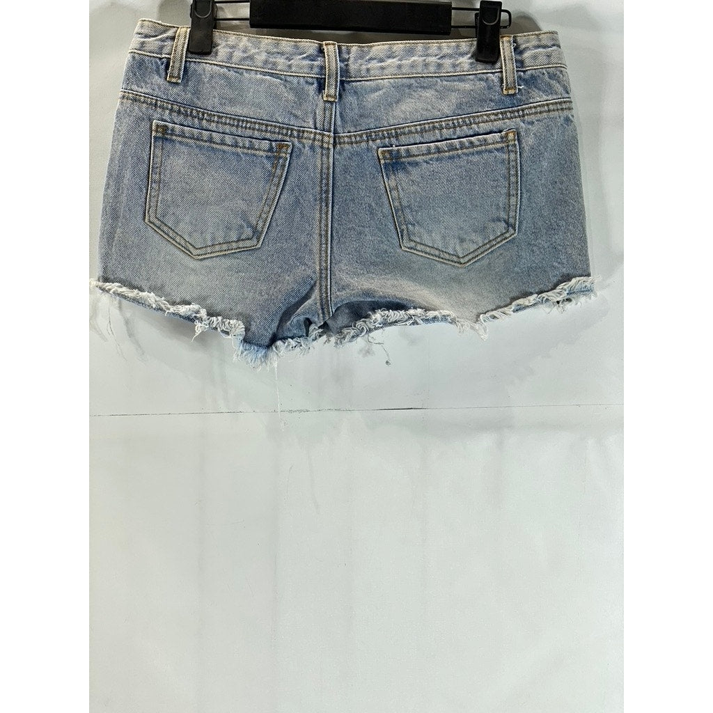 J. GALT SHANGHAI Women's Light Wash Five-Pocket Cut-Off Denim Shorts SZ M