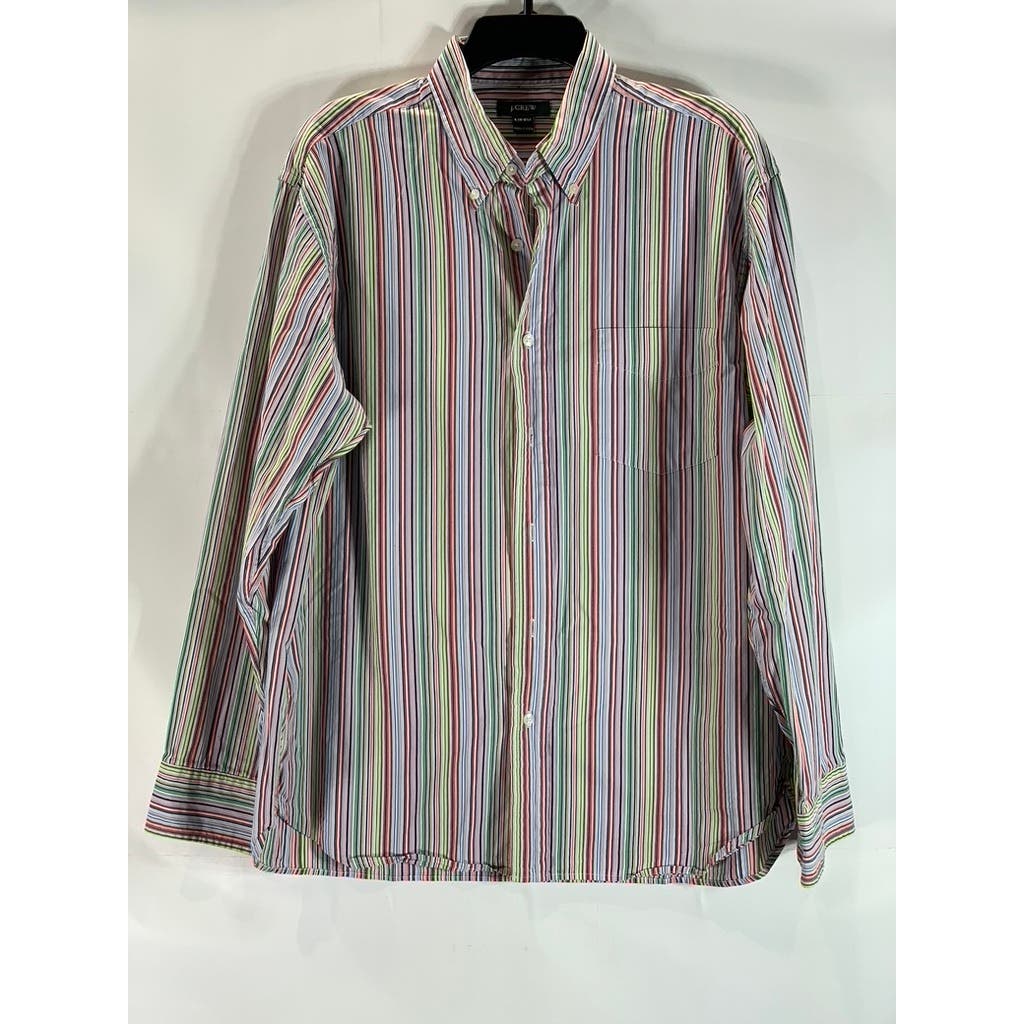 J.CREW Men's Multicolor Striped Regular-Fit Button-Up Dress Shirt SZ L(16/16.5)