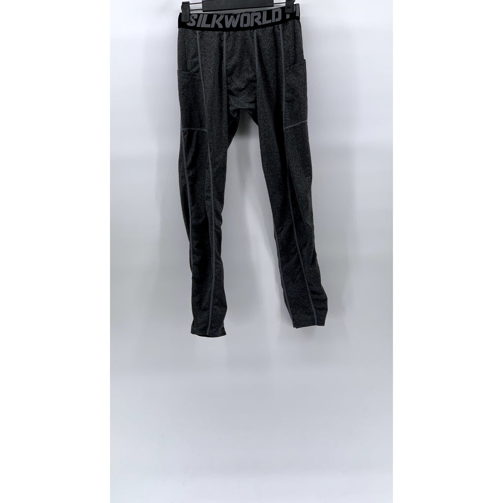 SILKWORLD Pro Men’s Blue-Black Elasticized Waist Compression Pants SZ M