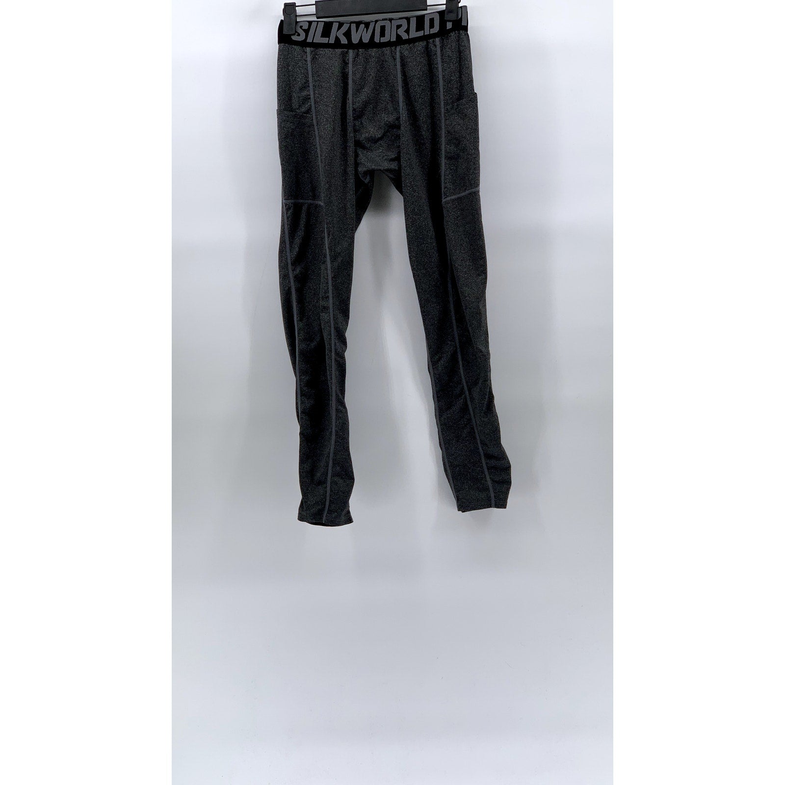 SILKWORLD Pro Men’s Blue-Black Elasticized Waist Compression Pants SZ M