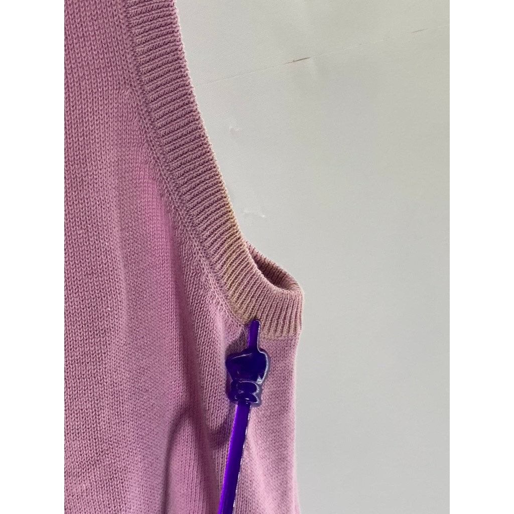 J. CREW Women's Pink Crewneck Knit Sleeveless Sweater Vest SZ M