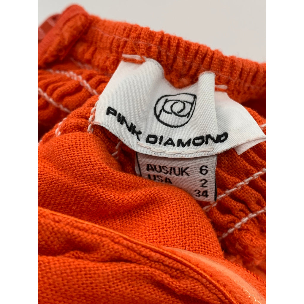 PINK DIAMOND Women's Orange Twist-Knot Cutout Strapless Maxi Dress SZ S