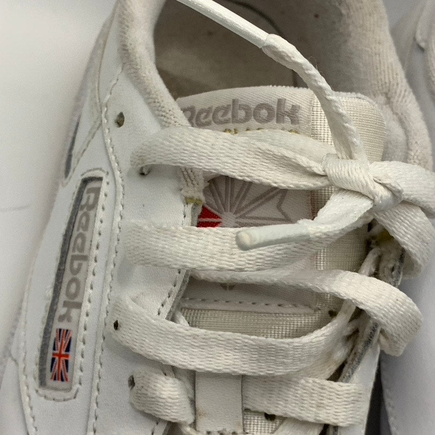 REEBOK Women's White Leather Classic Club C85 Low-Top Lace-Up Sneakers SZ 7.5