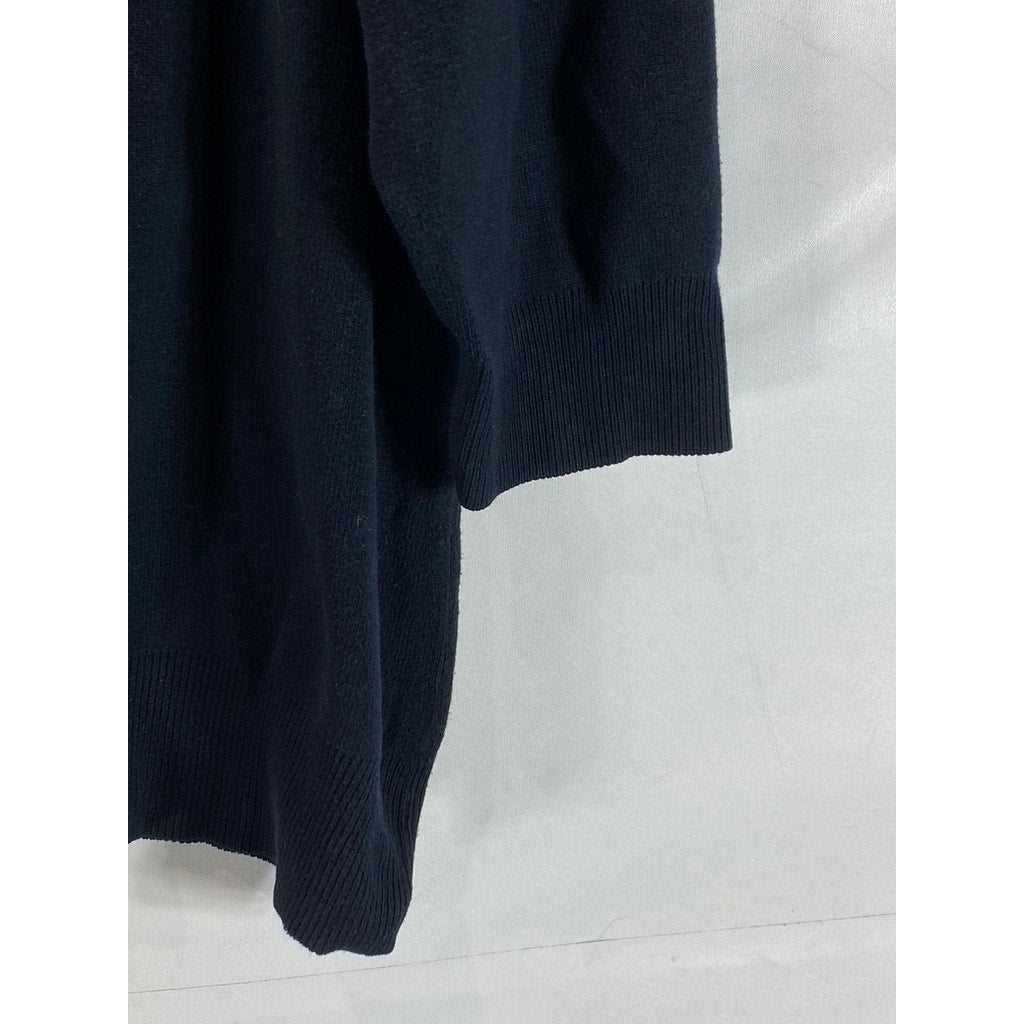 CROFT & BARROW Women's Black Plus Size Elbow Sleeve Button-Front Cardigan SZ 1X